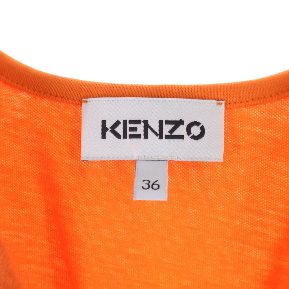 KENZO(ケンゾー) ナイロン切り替え ノースリーブ カットソー オレンジ レディース