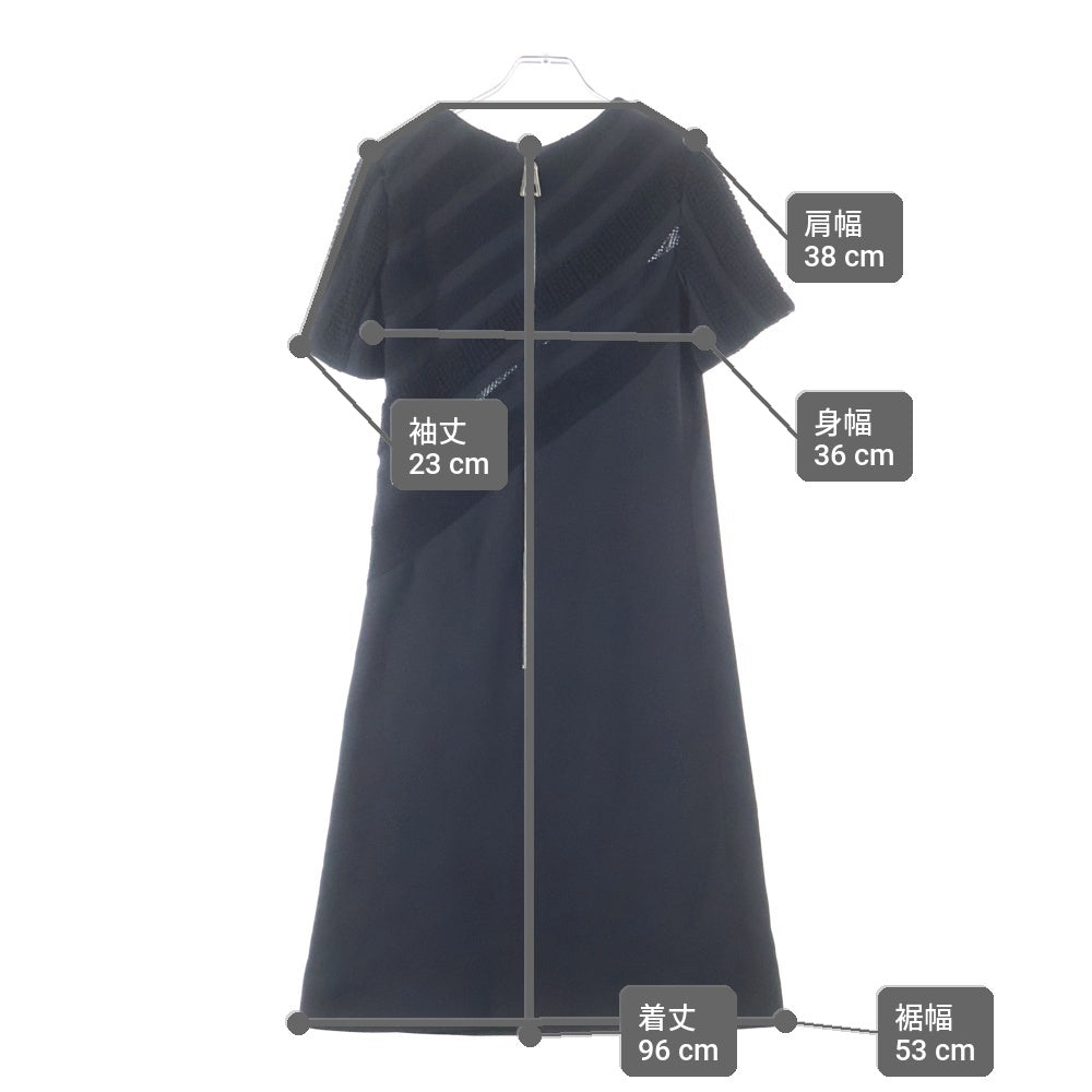 LOUIS VUITTON(ルイヴィトン) バイアスデザイン ショートスリーブシルクワンピース ブラウン レディース