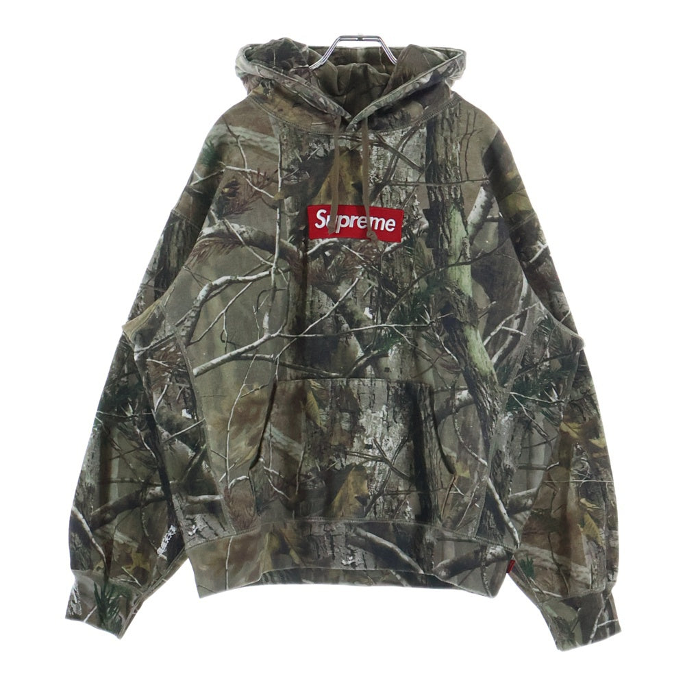 SUPREME(シュプリーム) 25AW Box Logo Hooded Sweatshirt Realtree AP Camo ボックス ロゴ 刺繍 リアルツリー カモフラ総柄 プルオーバースウェットパーカー フーディー ブラウン