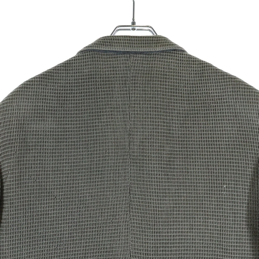 Yohji Yamamoto(ヨウジヤマモト) コットンワッフル地 3B チェスターコート グレー HB-J24-017