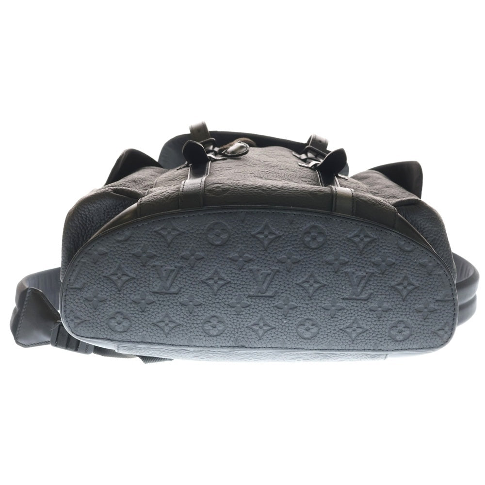 LOUIS VUITTON(ルイヴィトン) モノグラムトリヨン クリストファーMM リュックサック バックパック ブラック ノワール レザー M55699 シルバー金具 レディース