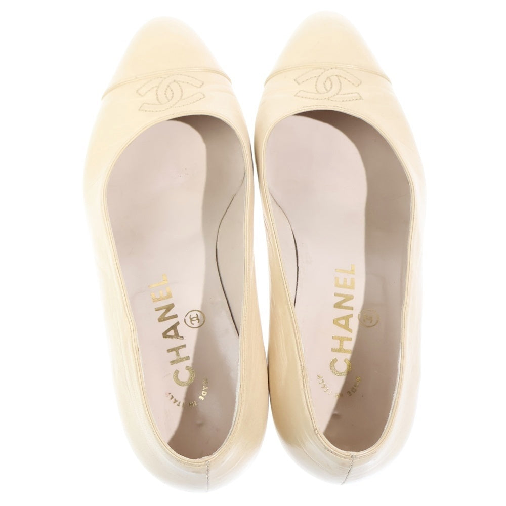 CHANEL(シャネル) ココマーク レザー ストレートチップ パンプス シューズ ベージュ レディース
