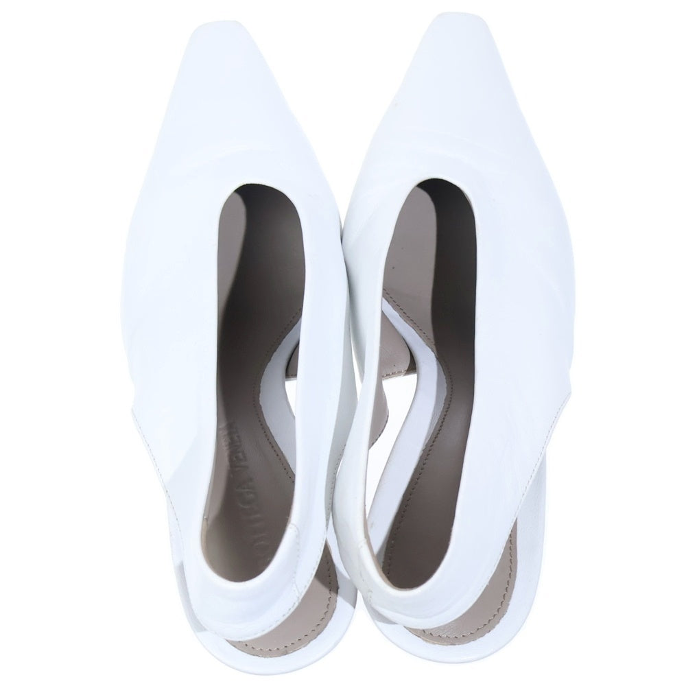 BOTTEGA VENETA(ボッテガヴェネタ) スリングバック レザー ヒール パンプス シューズ ホワイト レディース