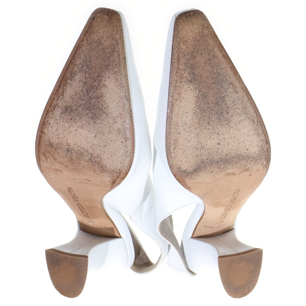 BOTTEGA VENETA(ボッテガヴェネタ) スリングバック レザー ヒール パンプス シューズ ホワイト レディース