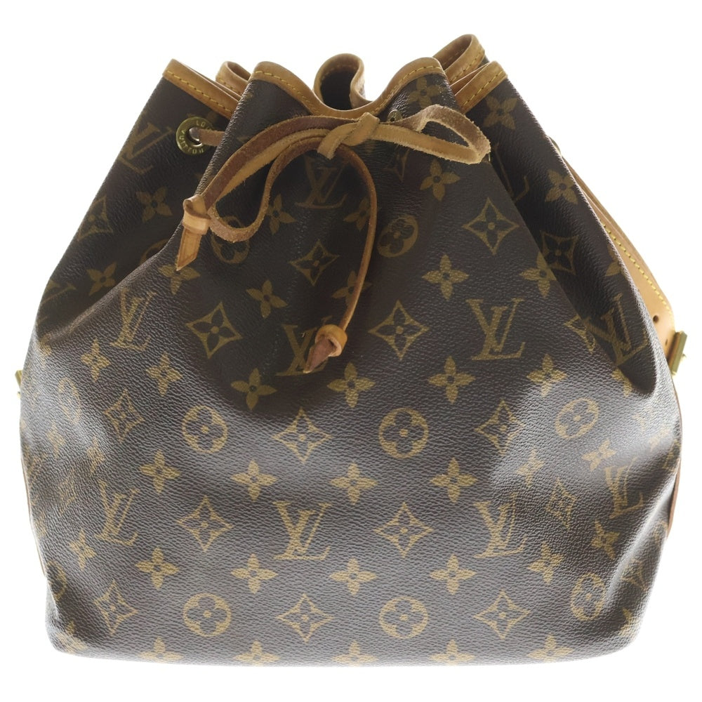 LOUIS VUITTON(ルイヴィトン) モノグラム プチノエ ショルダーバッグ ブラウン レザー×PVC M42226 ゴールド金具