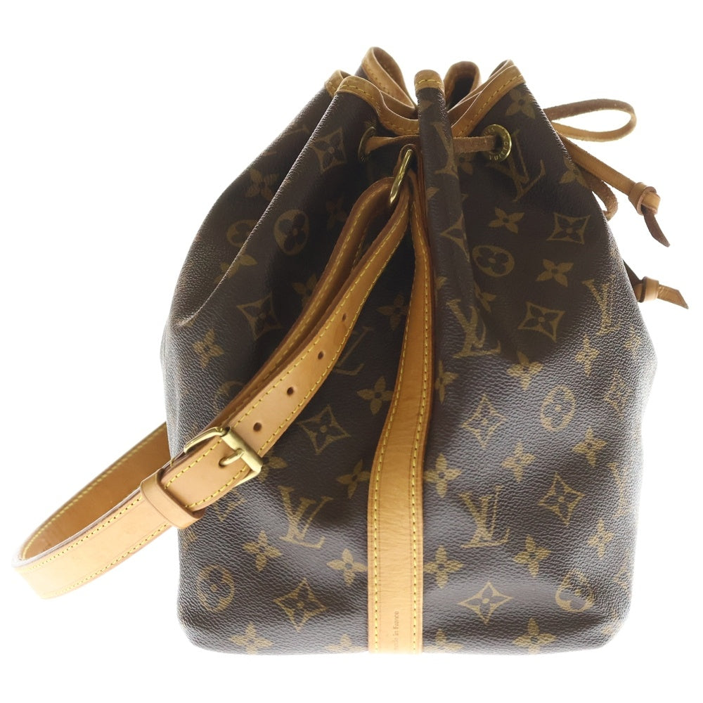 LOUIS VUITTON(ルイヴィトン) モノグラム プチノエ ショルダーバッグ ブラウン レザー×PVC M42226 ゴールド金具