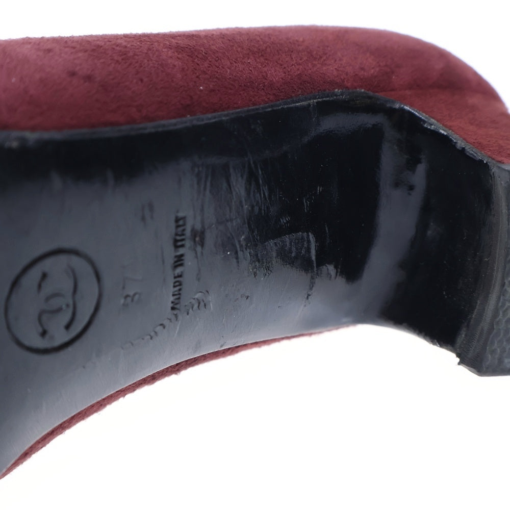 CHANEL(シャネル) スエードレザー ココマーク ヒール パンプス シューズ ボルドー レディース