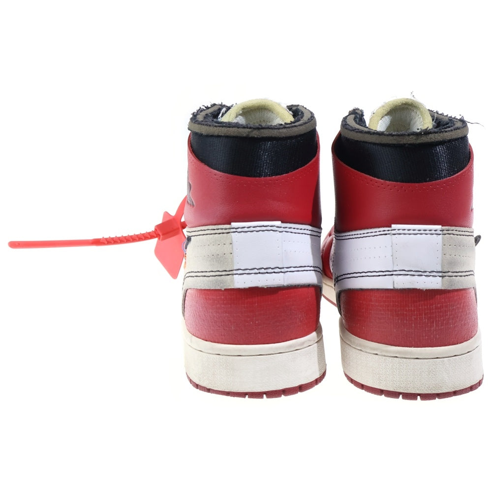 NIKE(ナイキ) ×OFF-WHITE THE 10 AIR JORDAN 1 CHICAGO オフホワイト ザテン エアジョーダンシカゴ ハイカットスニーカー US10.5/28.5cm AA3834-101 ホワイト/レッド
