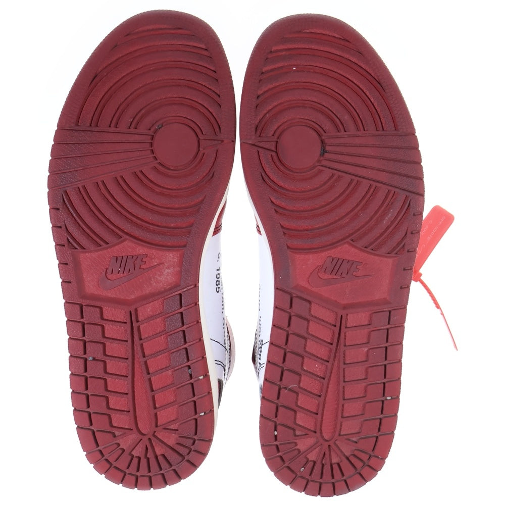 NIKE(ナイキ) ×OFF-WHITE THE 10 AIR JORDAN 1 CHICAGO オフホワイト ザテン エアジョーダンシカゴ ハイカットスニーカー US10.5/28.5cm AA3834-101 ホワイト/レッド