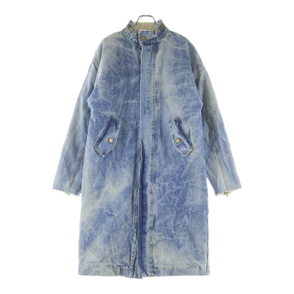 FEAR OF GOD(フィアオブゴッド) ウォッシュ加工 デニム ボアライニング ジップアップ ロング ジャケット コート インディゴ