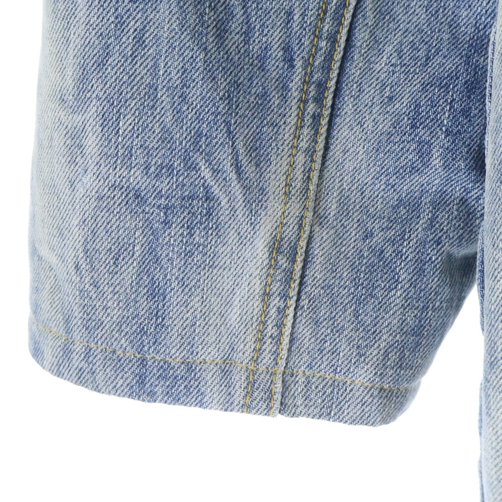 FEAR OF GOD(フィアオブゴッド) ウォッシュ加工 デニム ボアライニング ジップアップ ロング ジャケット コート インディゴ