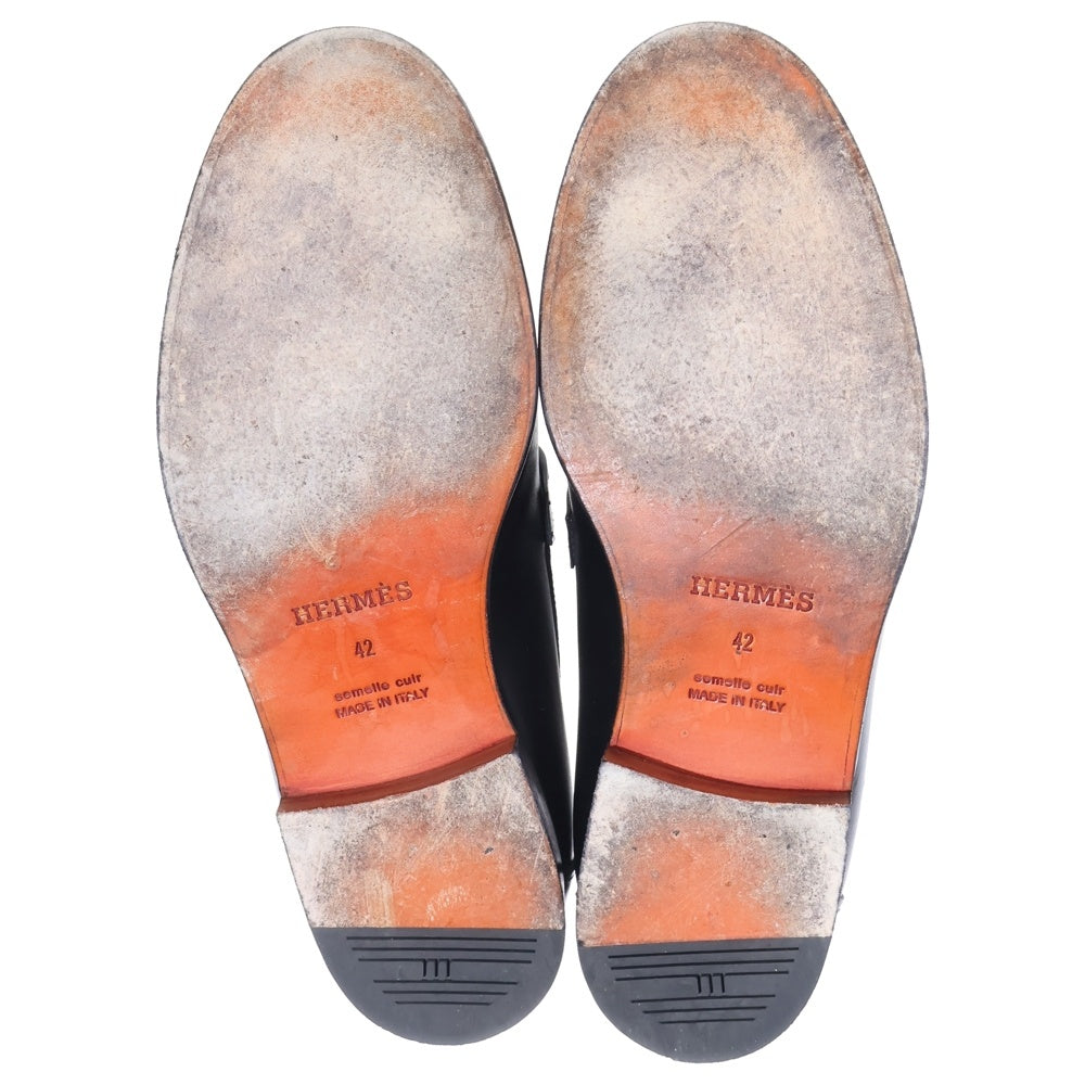HERMES(エルメス) ケリーバックル ローカットシューズ ローファー シルバー金具 ブラック