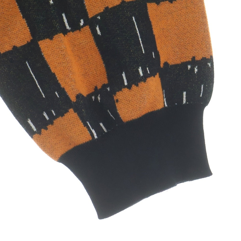 LOUIS VUITTON(ルイヴィトン) 23SS アニマル総柄ジャガード クルーネック プルオーバー 長袖ニット セーター イエロー/ブラック RM232M ZLW HPN13W