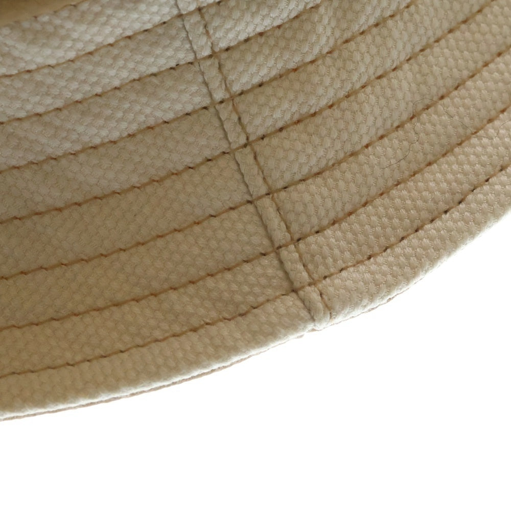 Christian Dior(クリスチャンディオール) ロゴ刺繍 キャンバス バケットハット ベージュ レディース