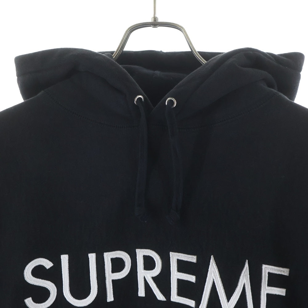 SUPREME(シュプリーム) 22AW Capital Hooded Sweatshirt キャピタル ロゴ刺繍 プルオーバー スウェットパーカー フーディー ブラック