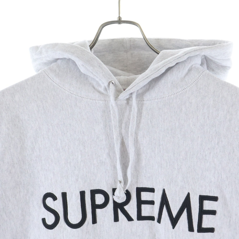 SUPREME(シュプリーム) 22AW Capital Hooded Sweatshirt キャピタル ロゴ刺繍 プルオーバー スウェットパーカー フーディー グレー