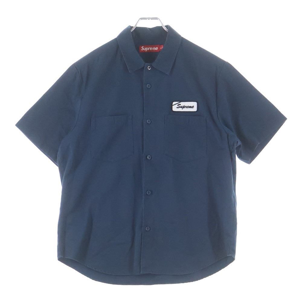 SUPREME(シュプリーム) 25SS BITCH S/S Work Shirt ワッペンロゴ 半袖シャツ ネイビー