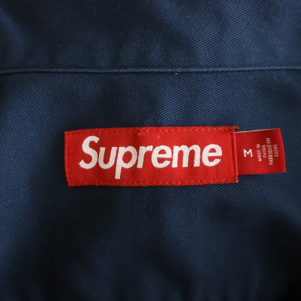 SUPREME(シュプリーム) 25SS BITCH S/S Work Shirt ワッペンロゴ 半袖シャツ ネイビー