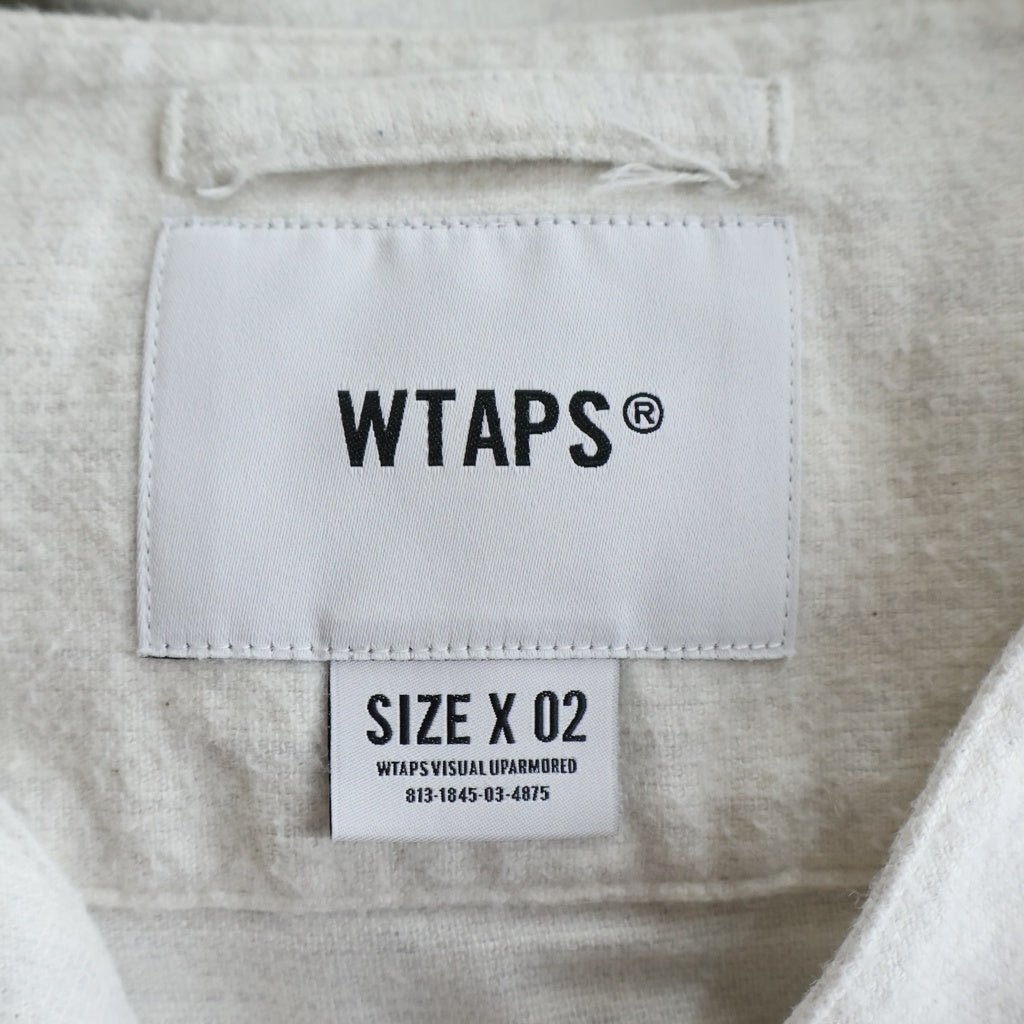WTAPS(ダブルタップス) 22SS LEAGUE/SS/COTTON.FLANNEL リーグ ワッペンロゴ ベースボール 半袖 シャツ ライトグレー 221TQDT-SHM06