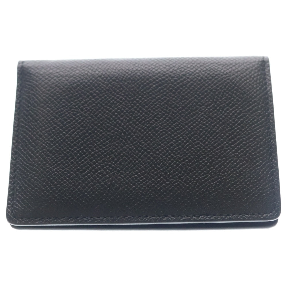 Maison Margiela(メゾンマルジェラ) カードケース 名刺入れ 財布 ブラック レザー シルバー金具