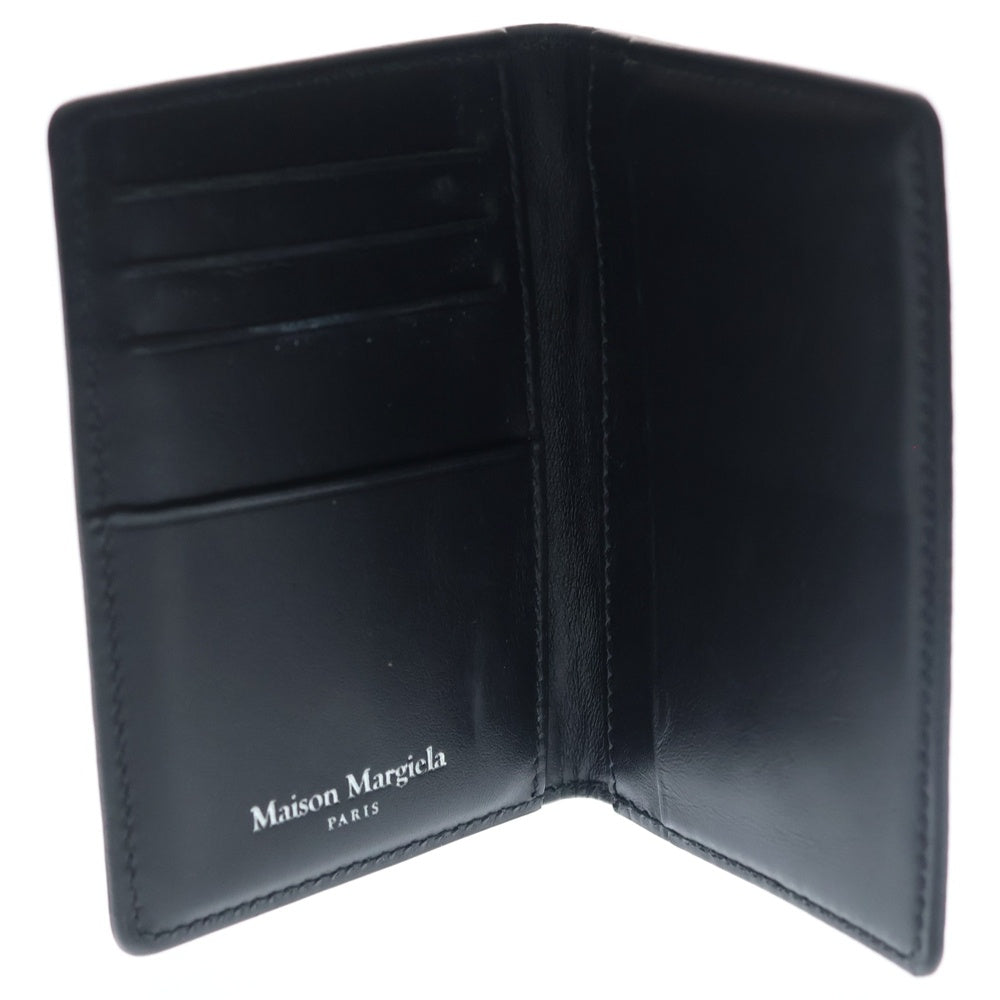 Maison Margiela(メゾンマルジェラ) カードケース 名刺入れ 財布 ブラック レザー シルバー金具