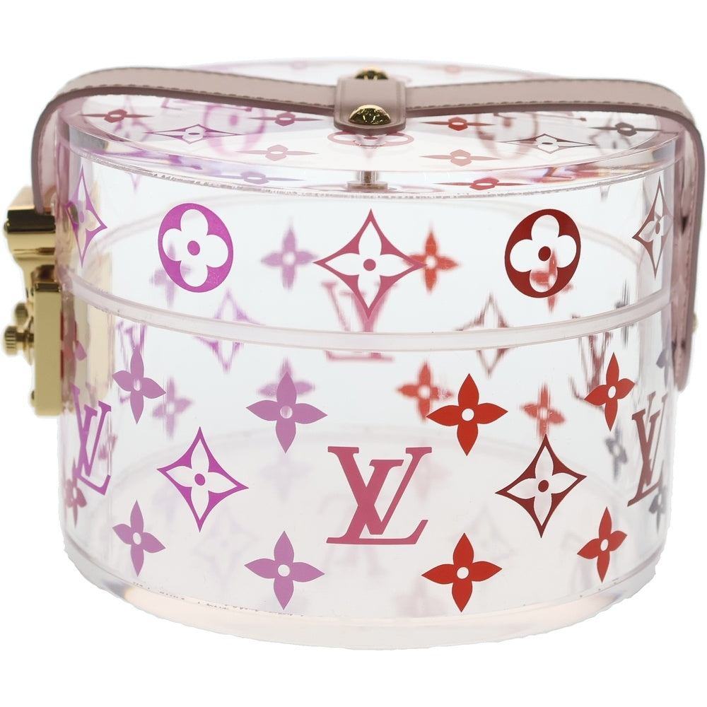 LOUIS VUITTON(ルイヴィトン) ボワット・スコット ジュエリーボックス 小物入れ クリア ピンク×クリア レザー GI0362 ゴールド金具 レディース