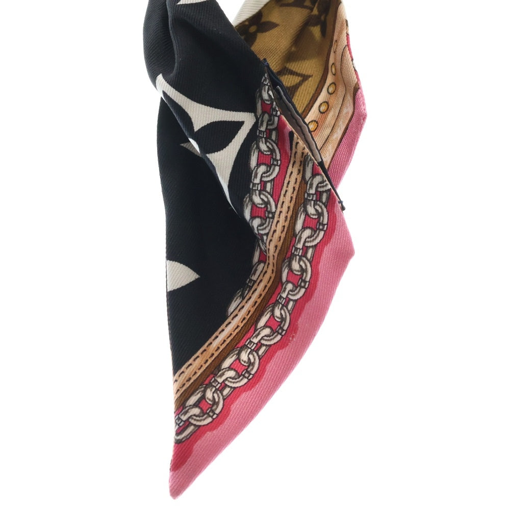 LOUIS VUITTON(ルイヴィトン) バンドーBB アルティメット シルクスカーフ ブラック×ホワイト×ピンク M76676 レディース