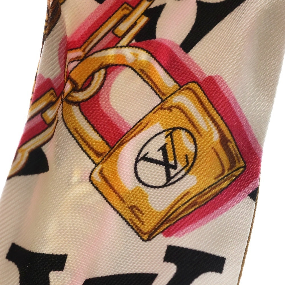 LOUIS VUITTON(ルイヴィトン) バンドーBB アルティメット シルクスカーフ ブラック×ホワイト×ピンク M76676 レディース