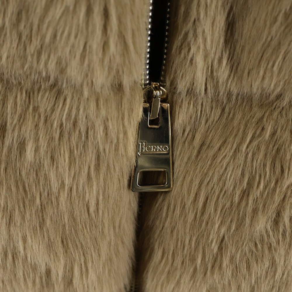 HERNO(ヘルノ) エコファー ジップアップ ダウンジャケット ベージュ レディース PI1166D-12354-2155