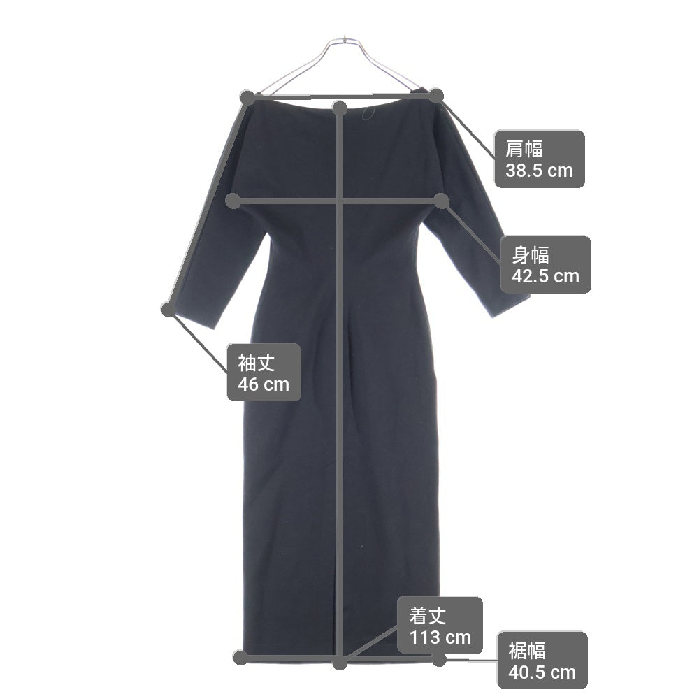 FENDI(フェンディ) Vネック ロングワンピース ブラック レディース