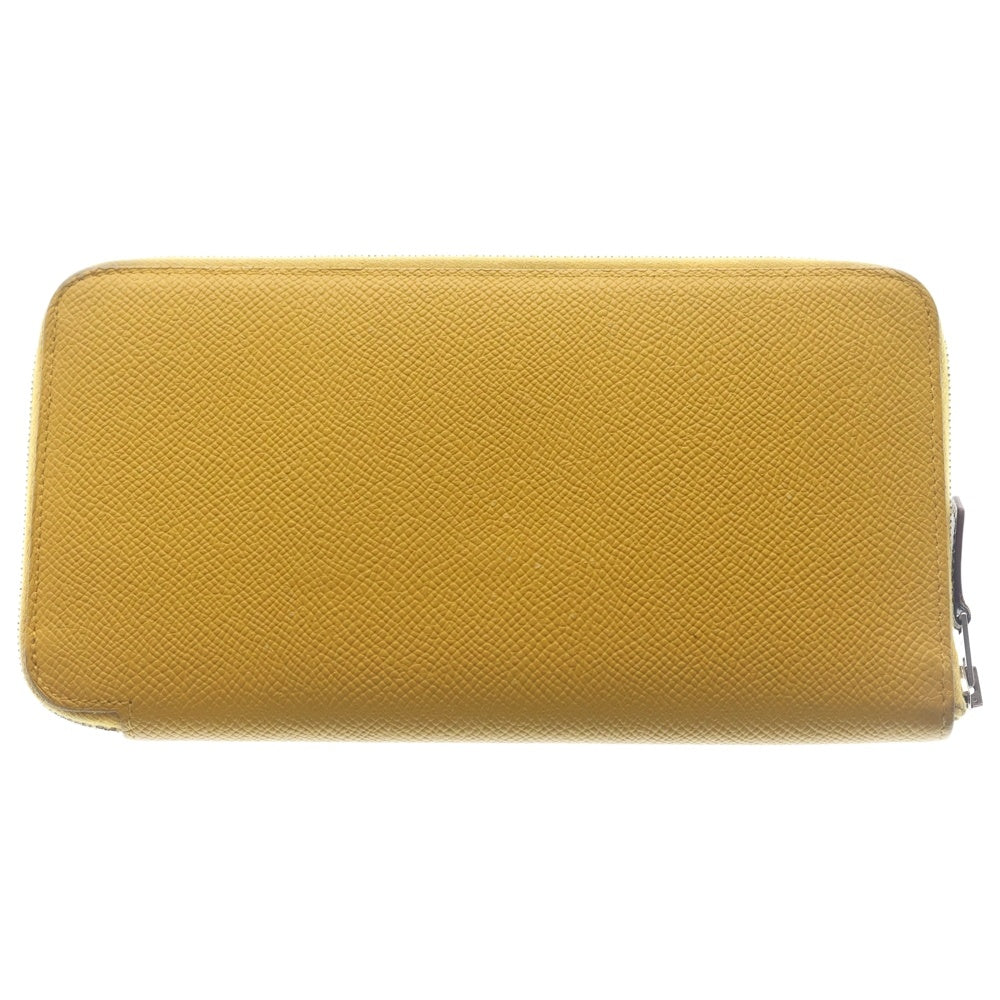 HERMES(エルメス) アザップロング シルクイン ロングウォレット 長財布 カードケース イエロー エプソン D刻印 シルバー金具 レディース