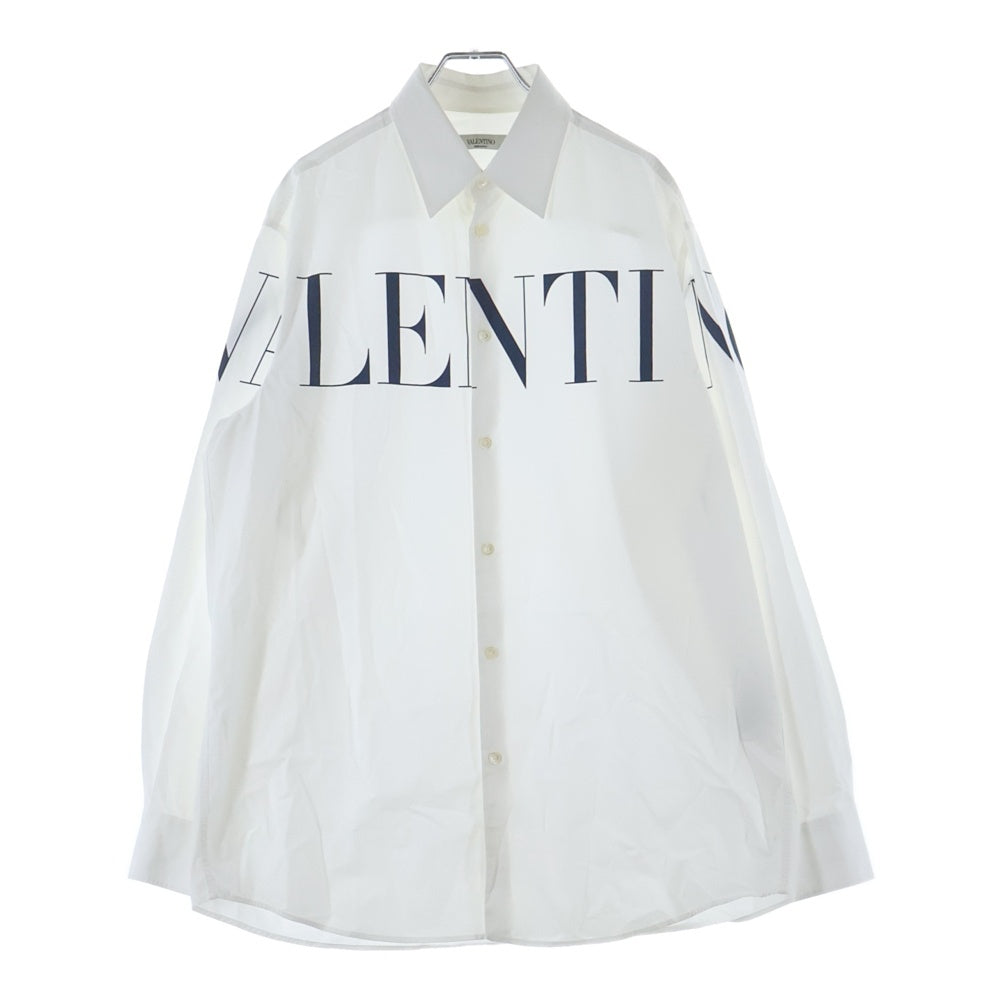 VALENTINO(ヴァレンティノ) VLTN ロゴプリント 長袖シャツ ホワイト UV3ABD005AP