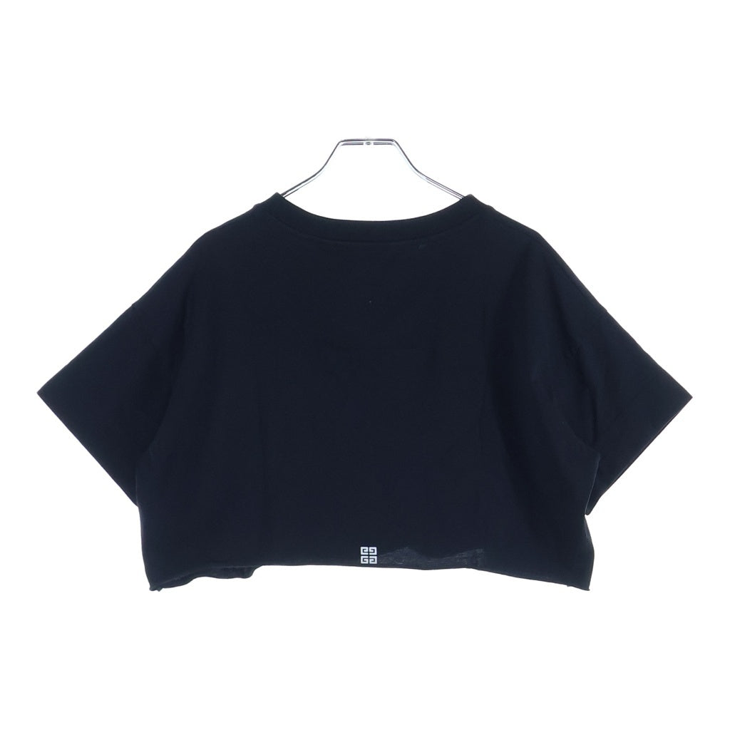 GIVENCHY(ジバンシィ) ロゴプリント クロップド ショート 半袖Tシャツ カットソー ブラック レディース BW70C53YAC