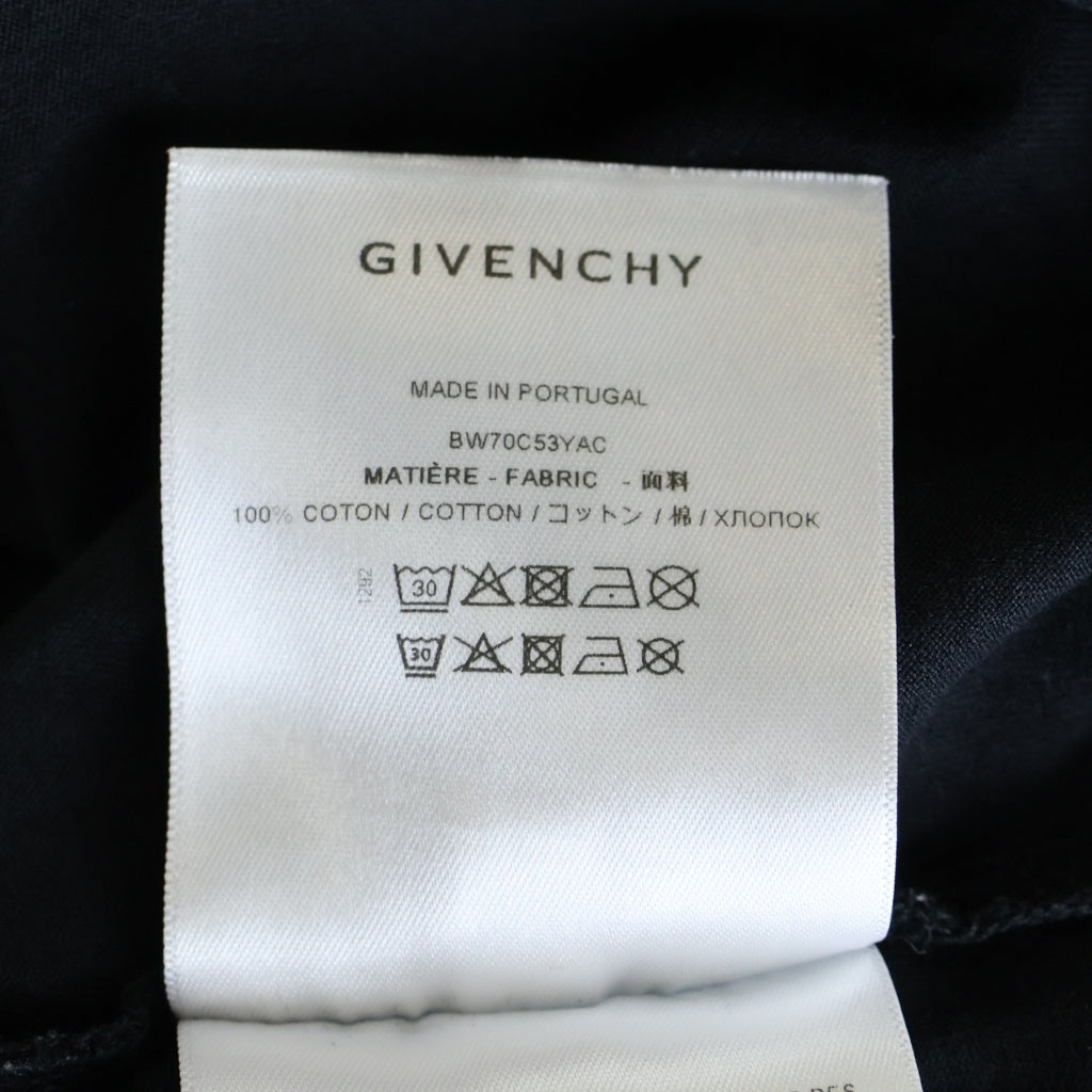 GIVENCHY(ジバンシィ) ロゴプリント クロップド ショート 半袖Tシャツ カットソー ブラック レディース BW70C53YAC