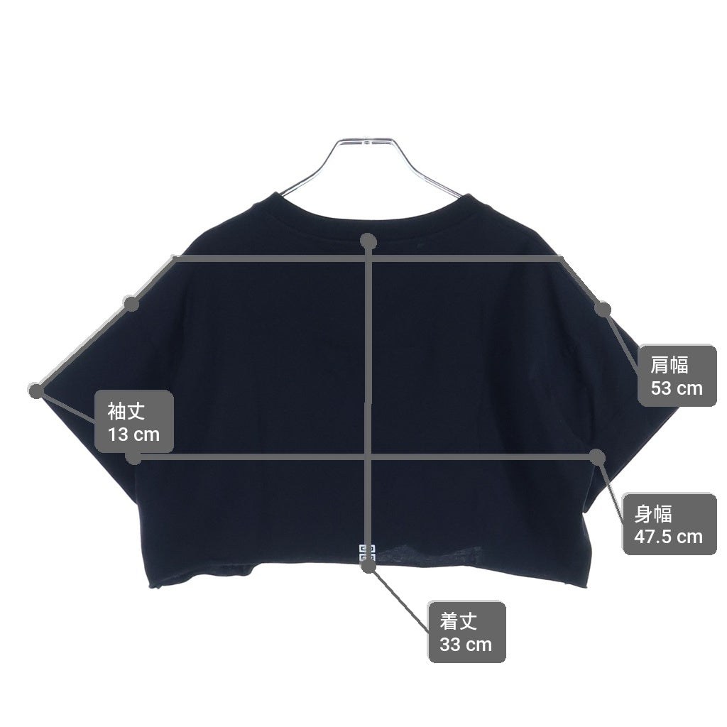 GIVENCHY(ジバンシィ) ロゴプリント クロップド ショート 半袖Tシャツ カットソー ブラック レディース BW70C53YAC