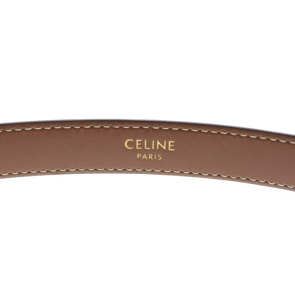 CELINE(セリーヌ) トリオンフ レザーベルト ブラウン レザー ゴールド