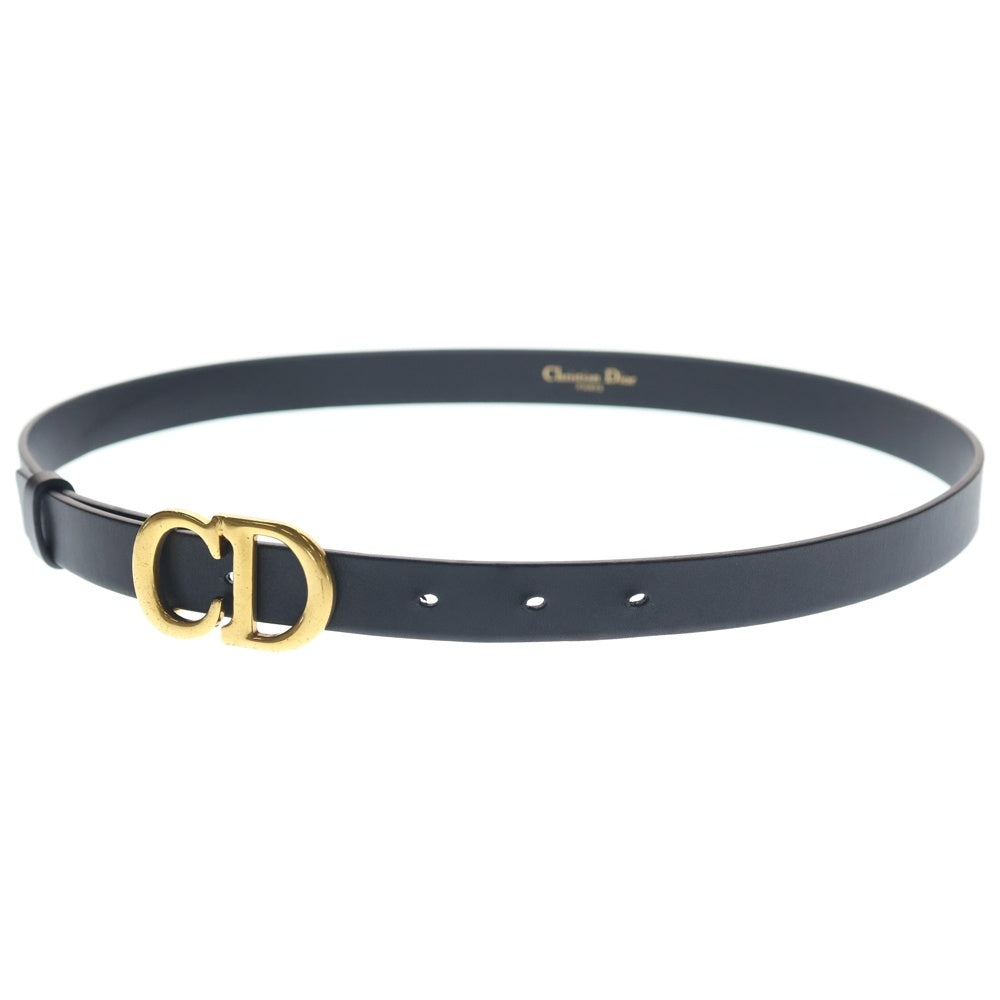 Christian Dior MONSIEUR(クリスチャンディオールムッシュ) CDロゴ レザーベルト ブラック ゴールド金具 レディース