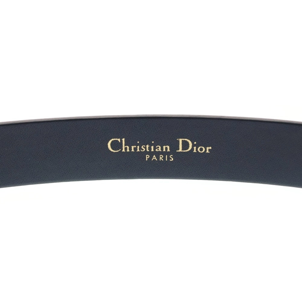 Christian Dior MONSIEUR(クリスチャンディオールムッシュ) CDロゴ レザーベルト ブラック ゴールド金具 レディース