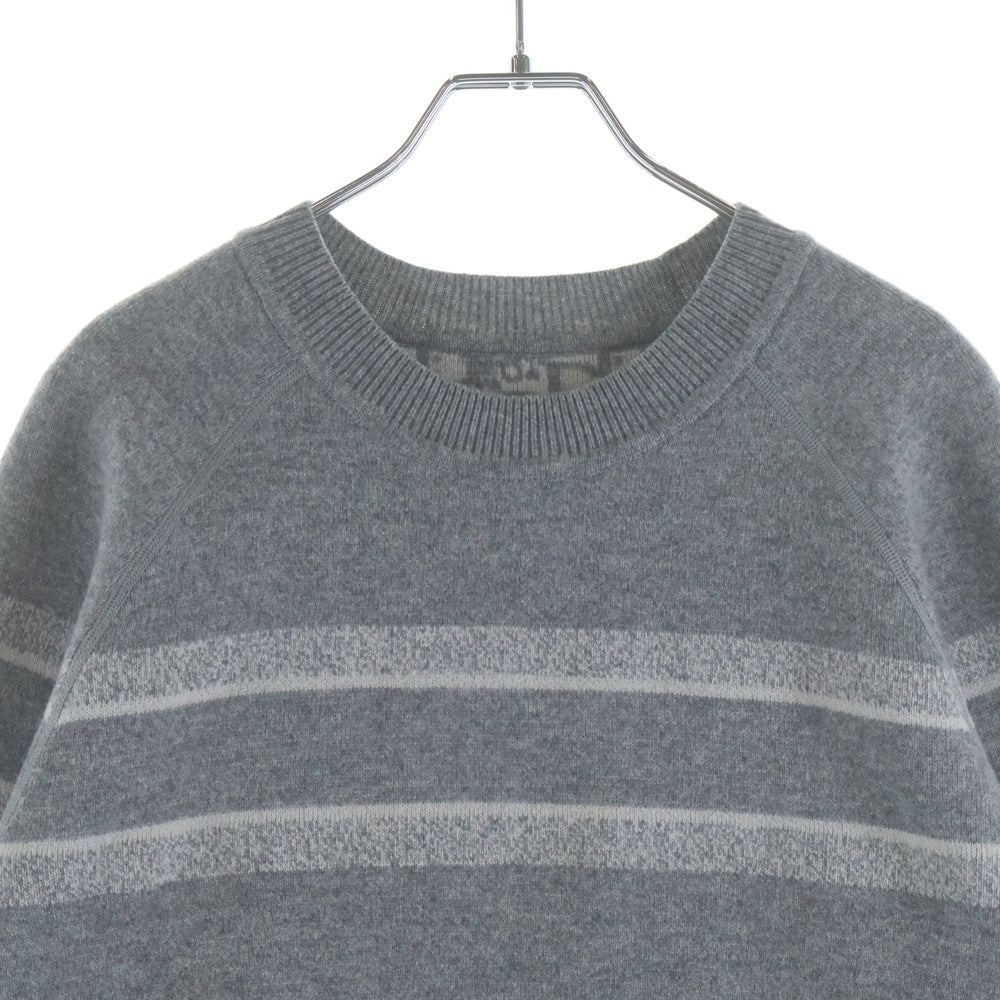 Christian Dior(クリスチャンディオール) リバーシブル オブリークロゴ クルーネック カシミアニットセーター レディース グレー 054S55AM055