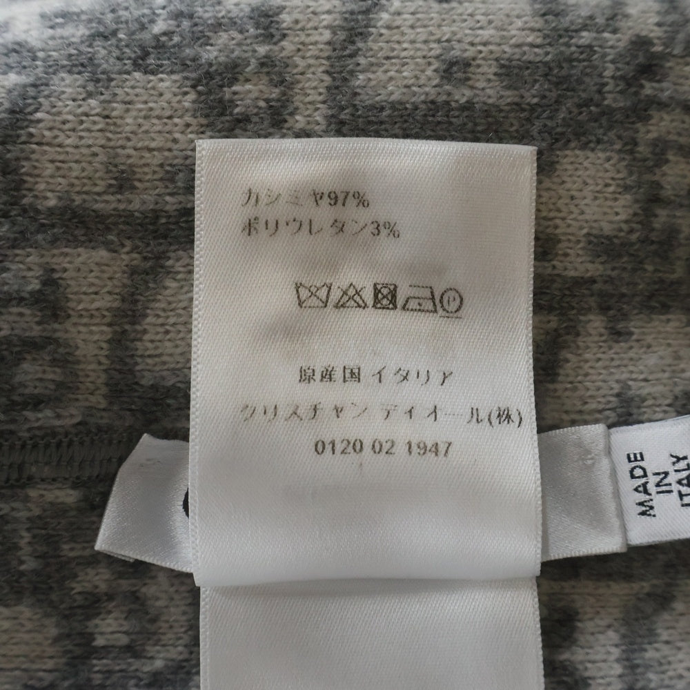 Christian Dior(クリスチャンディオール) リバーシブル オブリークロゴ クルーネック カシミアニットセーター レディース グレー 054S55AM055