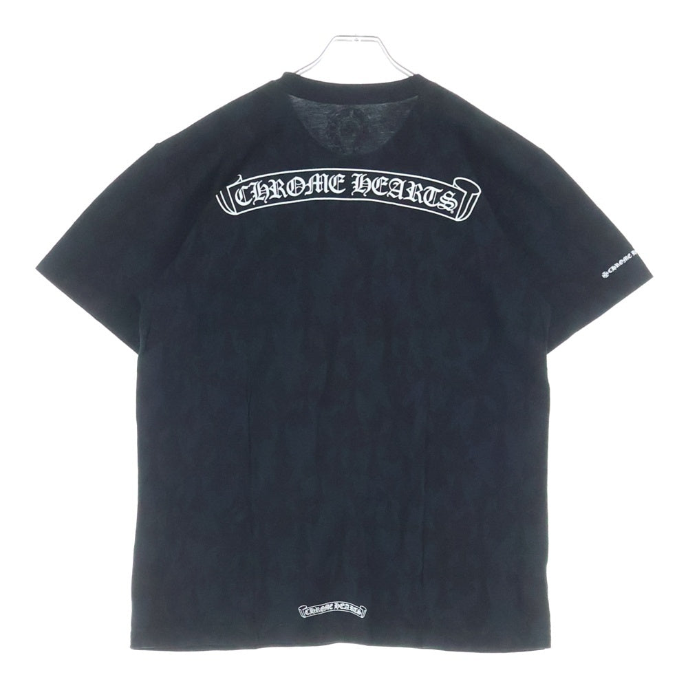 CHROME HEARTS(クロムハーツ) Graveyard Cemetery Cross Tee グレイブヤードセメタリークロス スクロールラベルプリント 半袖Tシャツ カットソー ブラック レディース
