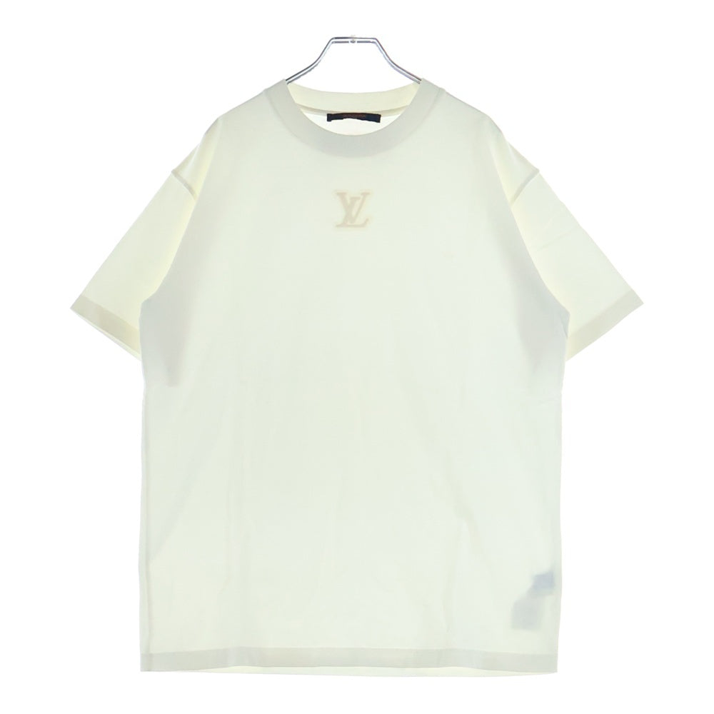 LOUIS VUITTON(ルイヴィトン) 22AW LVデボス エンボスロゴ クルーネック 半袖Tシャツ カットソー ホワイト RM222Q DT3 HNY55W レディース