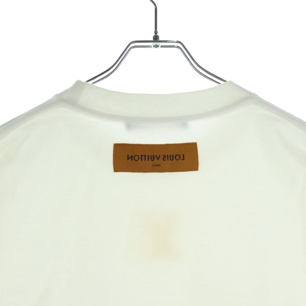 LOUIS VUITTON(ルイヴィトン) 22AW LVデボス エンボスロゴ クルーネック 半袖Tシャツ カットソー ホワイト RM222Q DT3 HNY55W レディース