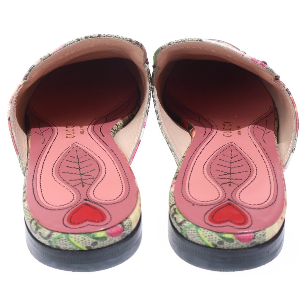 GUCCI(グッチ) GGブルーム プリンスタウン ホースビット フラットシューズ ミュール ベージュ/ピンク レディース 432772
