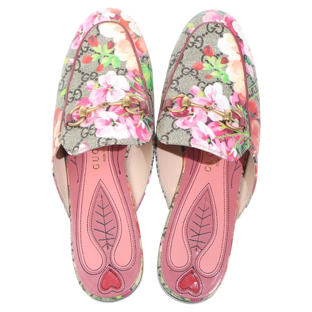 GUCCI(グッチ) GGブルーム プリンスタウン ホースビット フラットシューズ ミュール ベージュ/ピンク レディース 432772