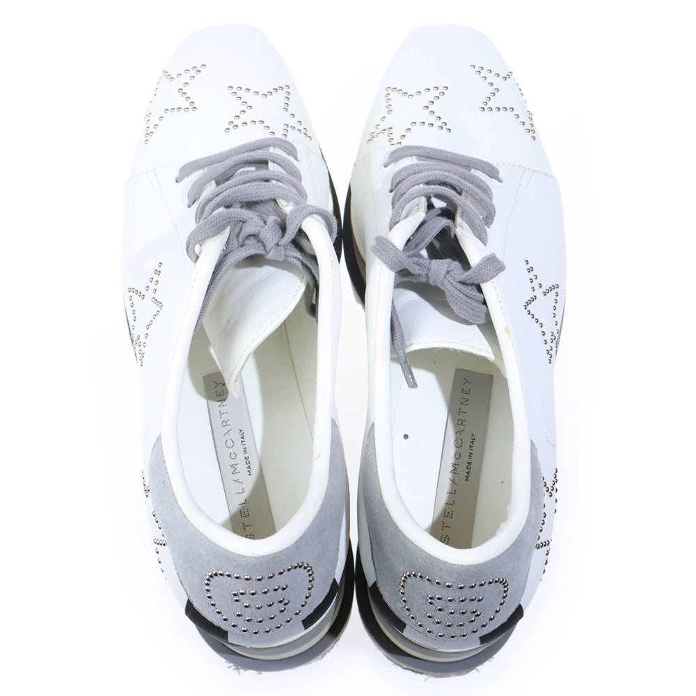 STELLA McCARTNEY(ステラマッカートニー) エリス スタースタッズ 厚底 レザー レースアップ ローカットシューズ スニーカー ホワイト レディース