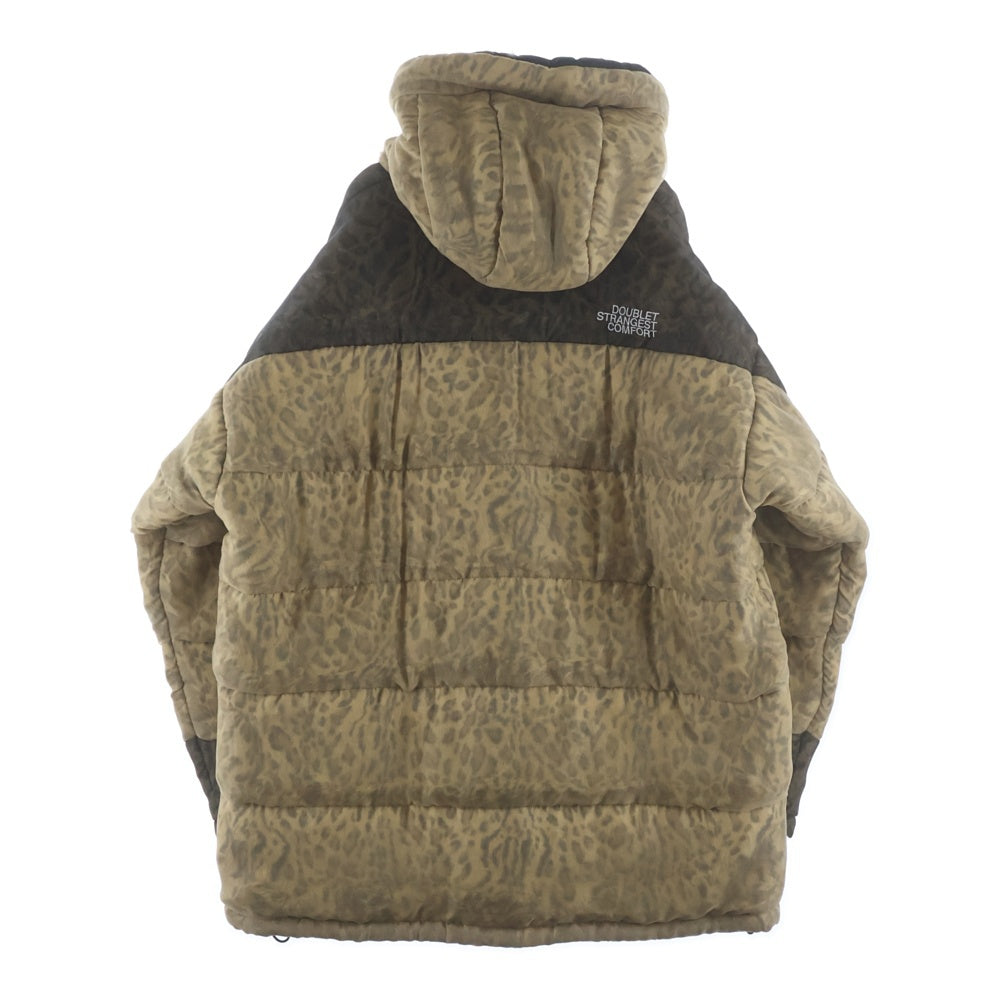 doublet(ダブレット) 22AW ORGANDIE WRAPPED PUFFER JACKET オーガンジー ラップド パファー レオパード総柄 ジャケット コート ベージュ 22AW10CO49