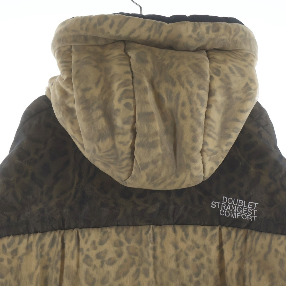 doublet(ダブレット) 22AW ORGANDIE WRAPPED PUFFER JACKET オーガンジー ラップド パファー レオパード総柄 ジャケット コート ベージュ 22AW10CO49