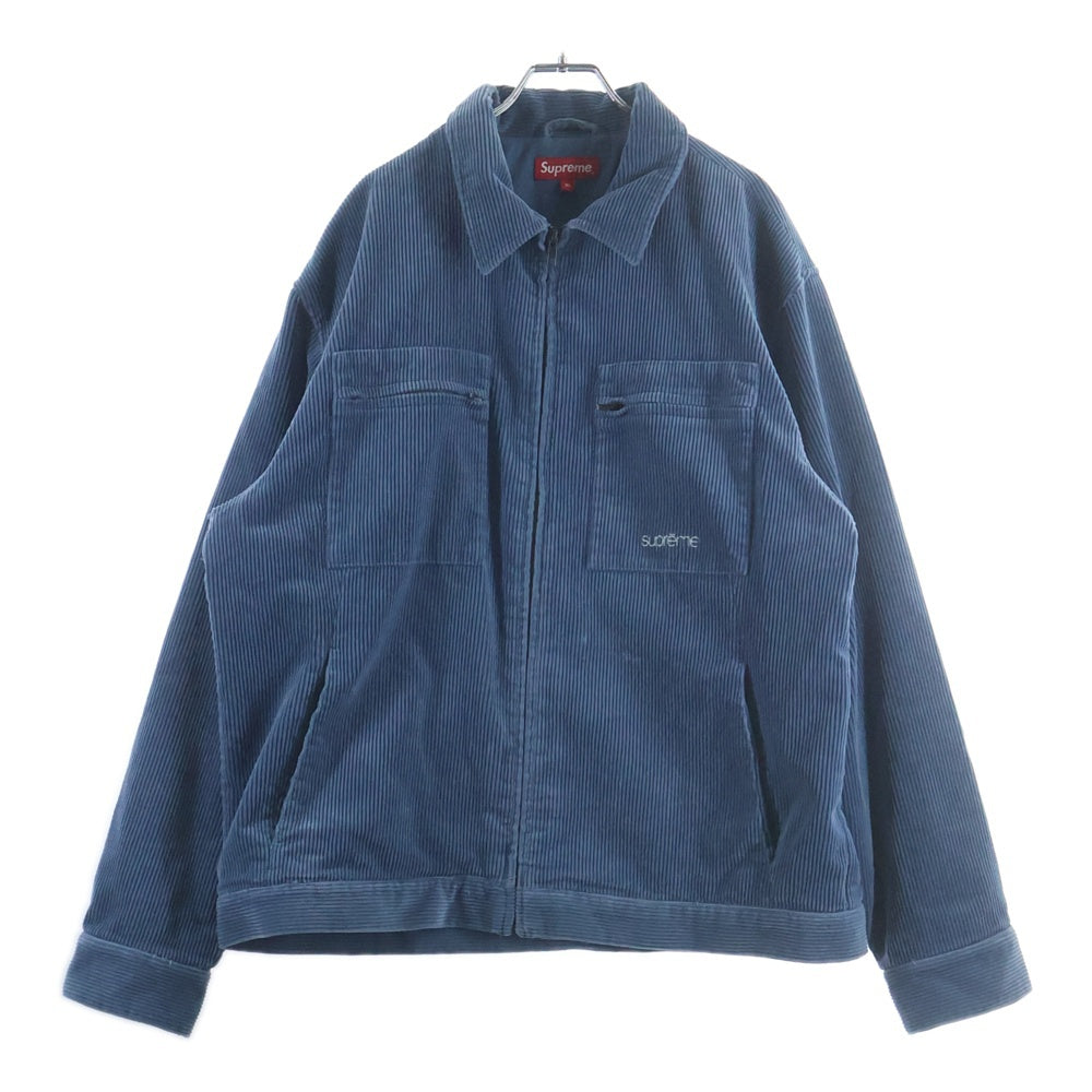 SUPREME(シュプリーム) 21AW Corduroy Zip Jacket コーデュロイジップジャケット ブルー