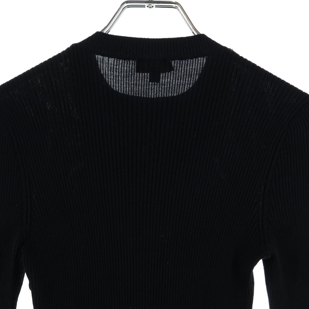 CHANEL(シャネル) ココボタン クローバー フロントビーズ ひざ丈ニットワンピース ブラック #34 P65217K60981 レディース